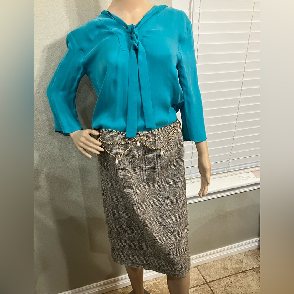 NWT SANDRO Elegant Teal All Silk Top